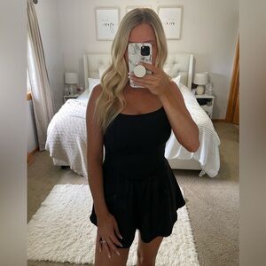 Spaghetti Strap Double Lined Shorts Jumpsuit